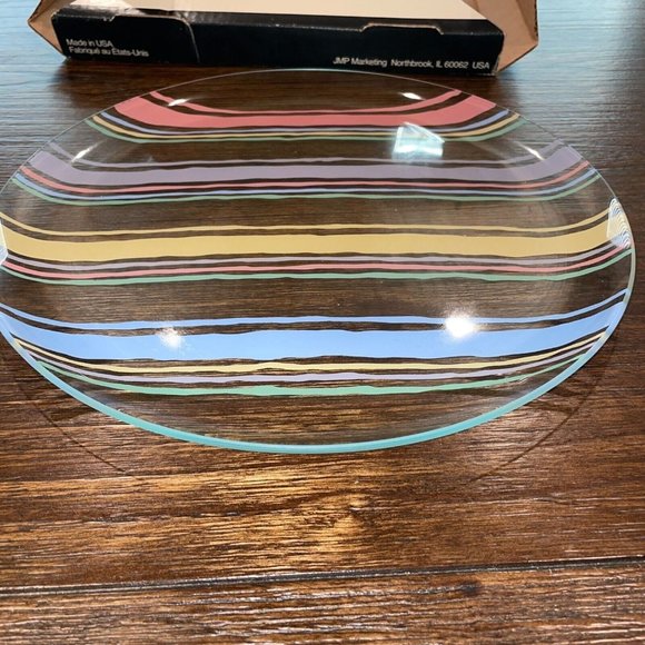 Vintage Round Serving Platter - 13" Fiesta Stripe Pastels ~ - Picture 6 of 6